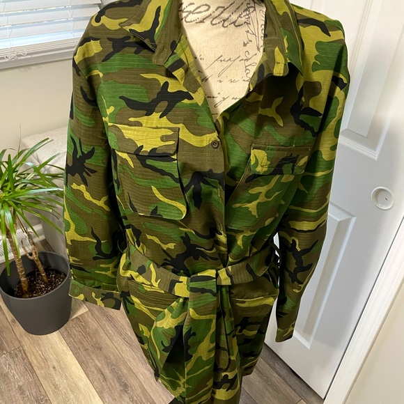 PrettyLittleThing Dresses & Skirts - New/Never Worn Army Green Shirt Dress